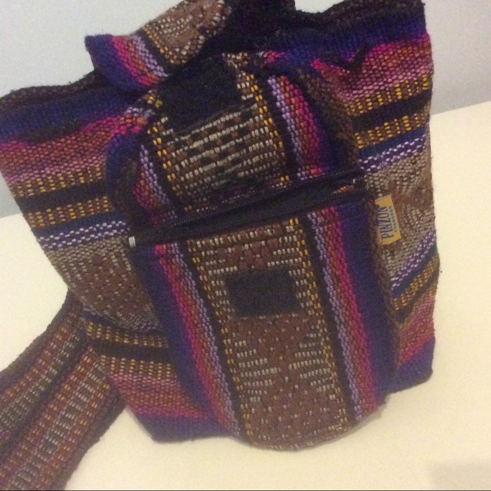 Pinzon Aztec Mexico Mini Backpack Pouch Purse Bag - image 2